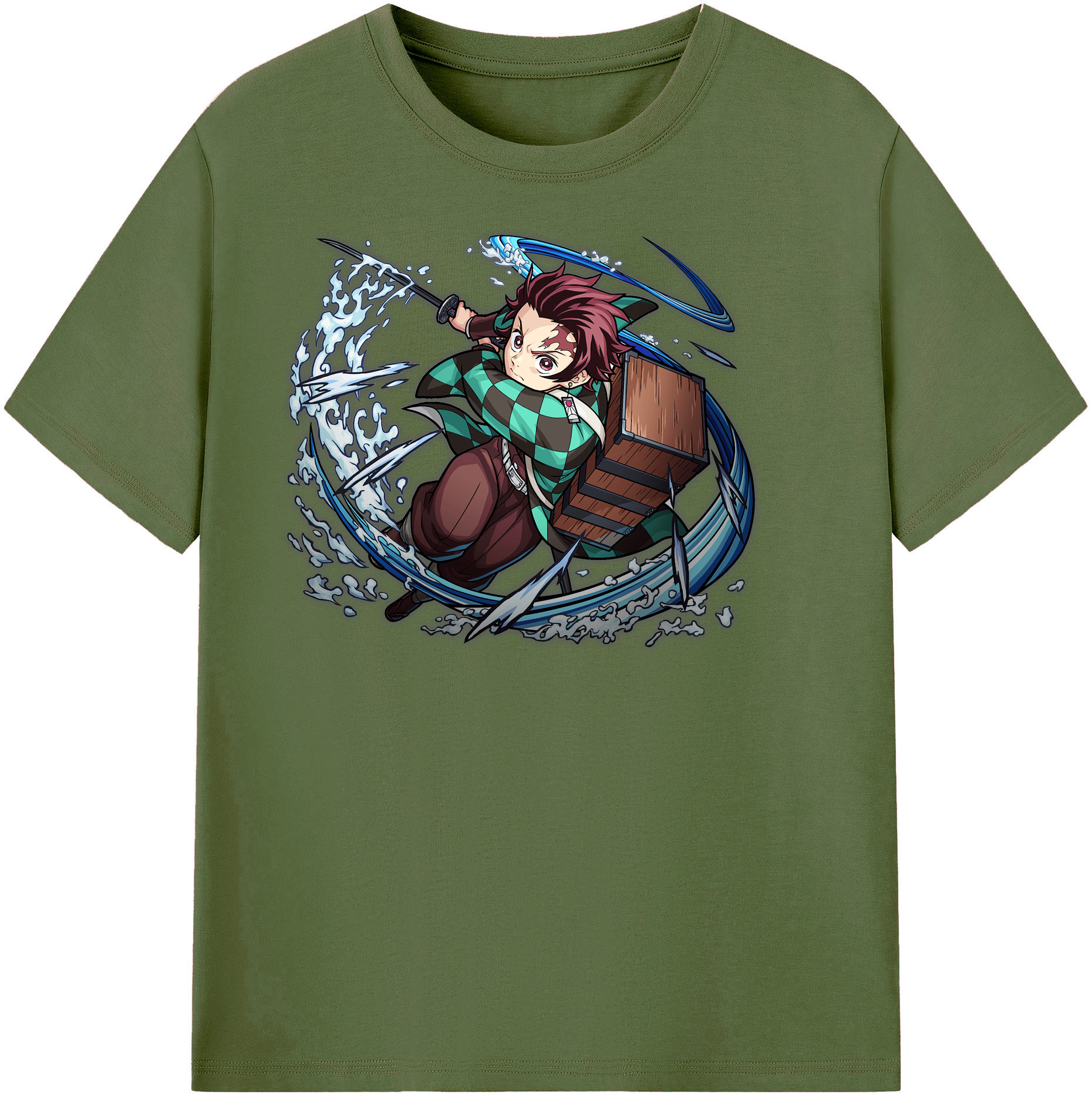 （画像用） 鬼滅の刃 竈門 炭治郎／かまど たんじろう Kamado Tanjirou 綿100％半袖Tシャツ（フロントプリント）